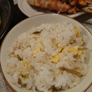 卵とザーサイのチャーハン風混ぜご飯